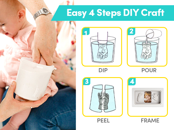 baby kit hand casting keepsake gift box new mom mold foot footprint print plaster