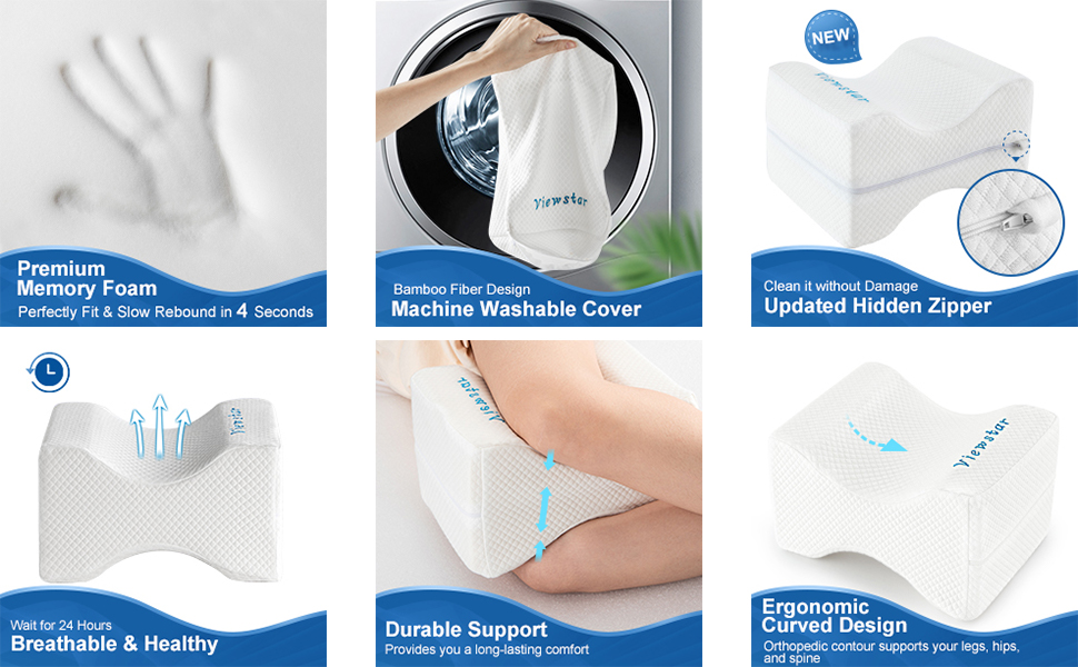 Viewstar Knee Pillow for Side Sleepers Leg Pillow for Sleeping with