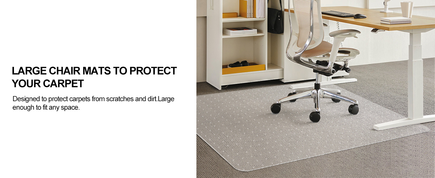 Naturei Office Chair Mat for Hard Floors, 48” x 48” Large