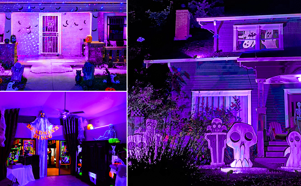 DOREIO Halloween Blacklight Spotlight Outdoor 15W LED Black Lights