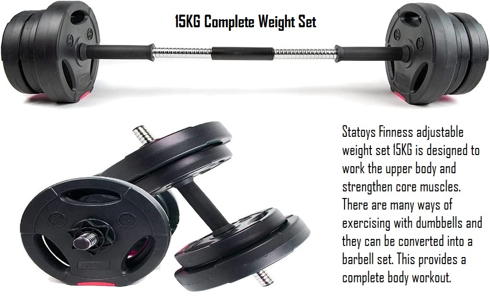 Statoys Fitness Weights Set 15KG Adjustable Dumbbells Set and Easy to
