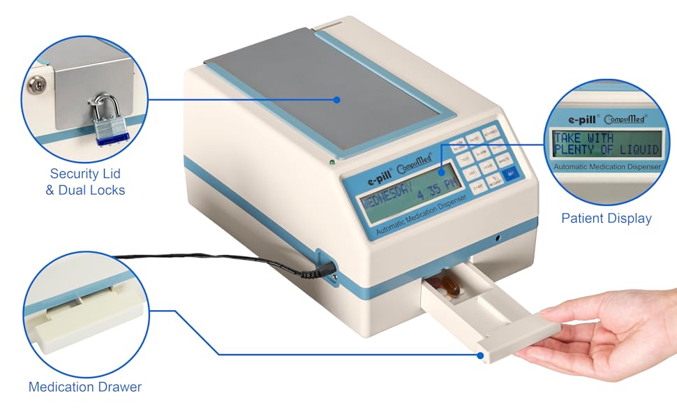 ePill CompuMed Safe Tamper Resistant Automatic Pill