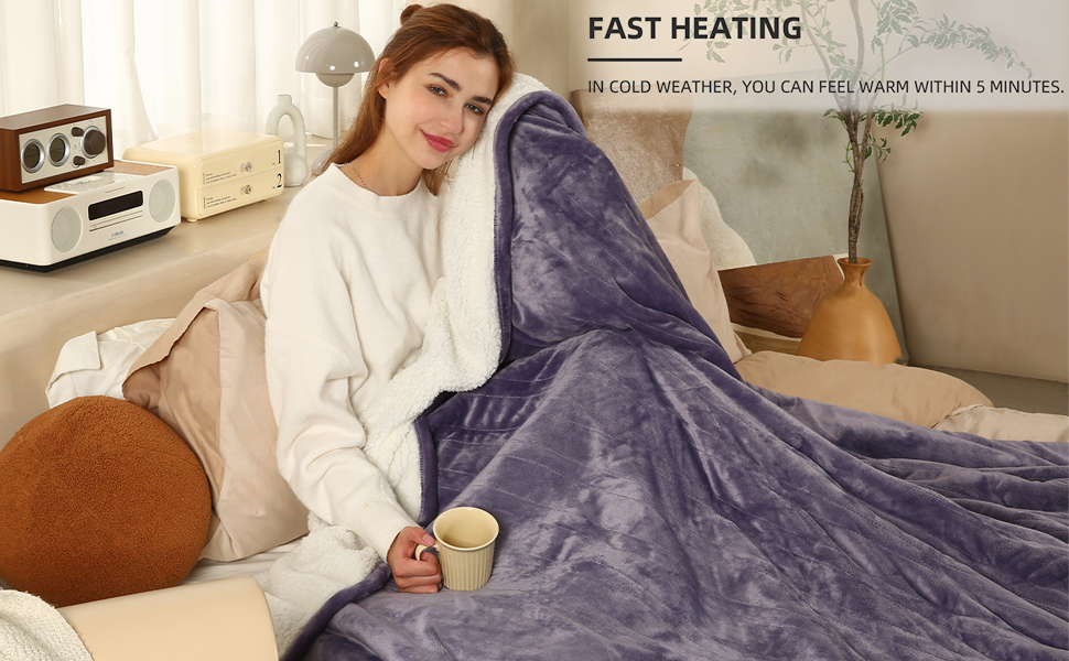 ESTINGO Heated Blanket Electric Blanket Twin Size, Heating