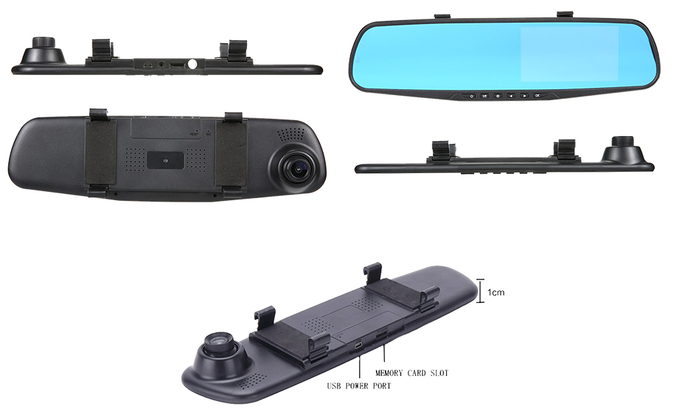 Yamantic Mirror Dash Cam Front and Rear Camera Backup Camera Car Camera