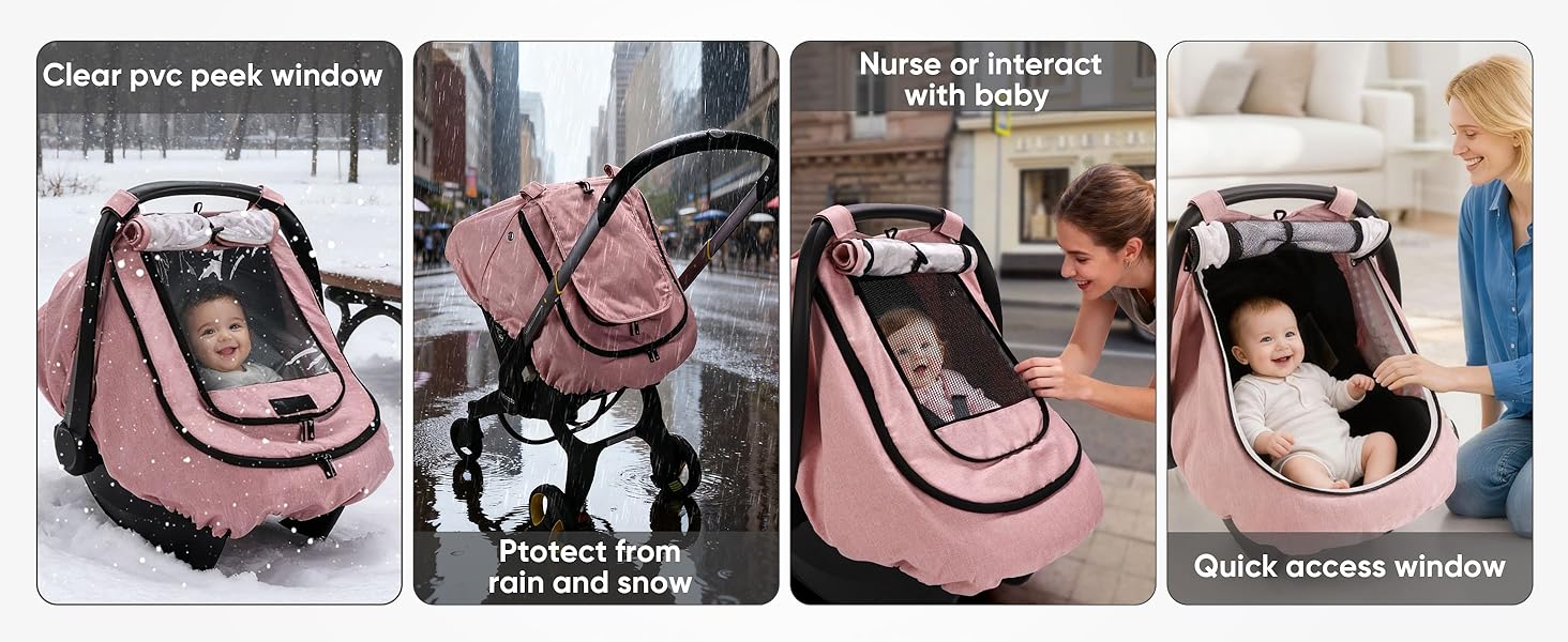 car seat rain cover pink