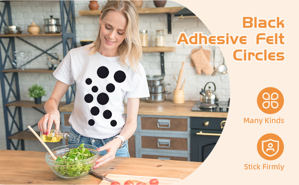 Hzloyat 10 Sheets Adhesive Dalmation Spots Felt Circles