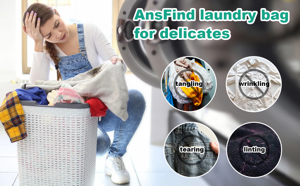 AnsFind Laundry Bags Mesh Wash Bags 3Pack Large Laundry for Delicates Garment Bags