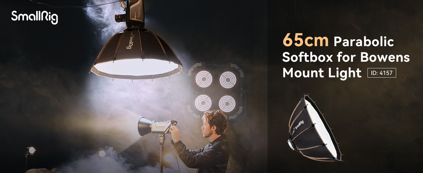 SMALLRIG Parabolic Softbox LAD65 65cm/ 25.6" Quick Set Up Quick Folding, Soft Box for Bowens