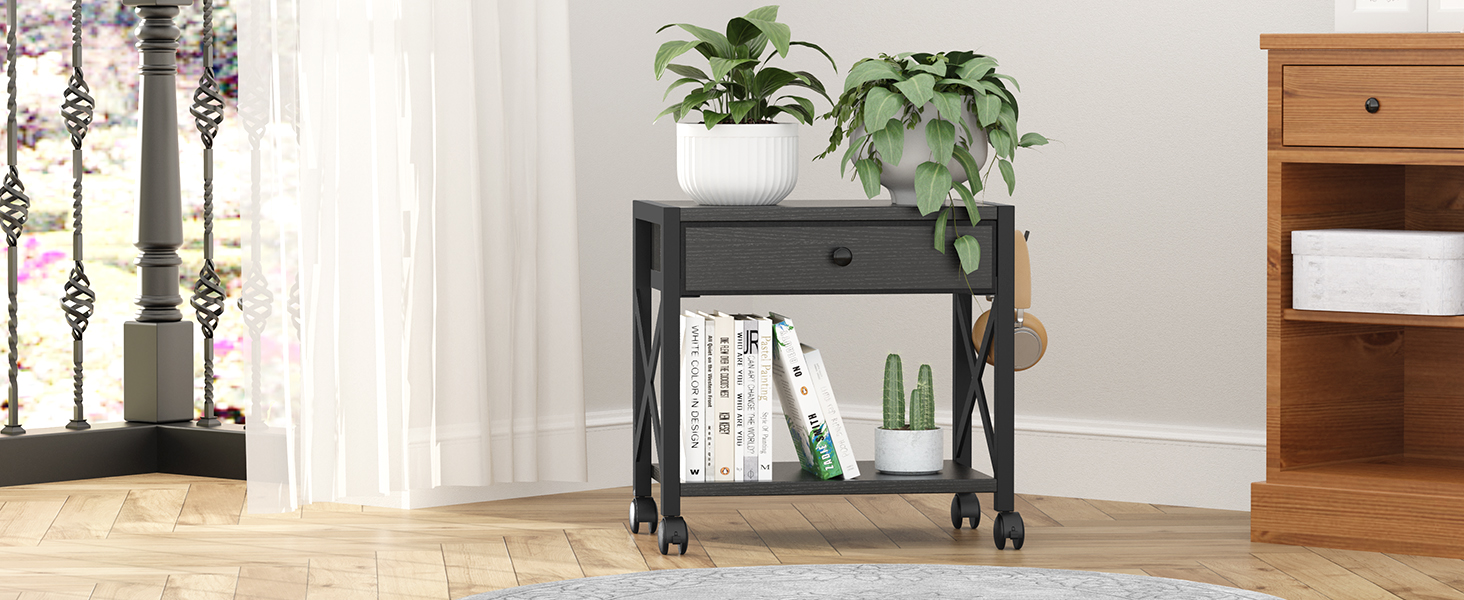printer table with storage