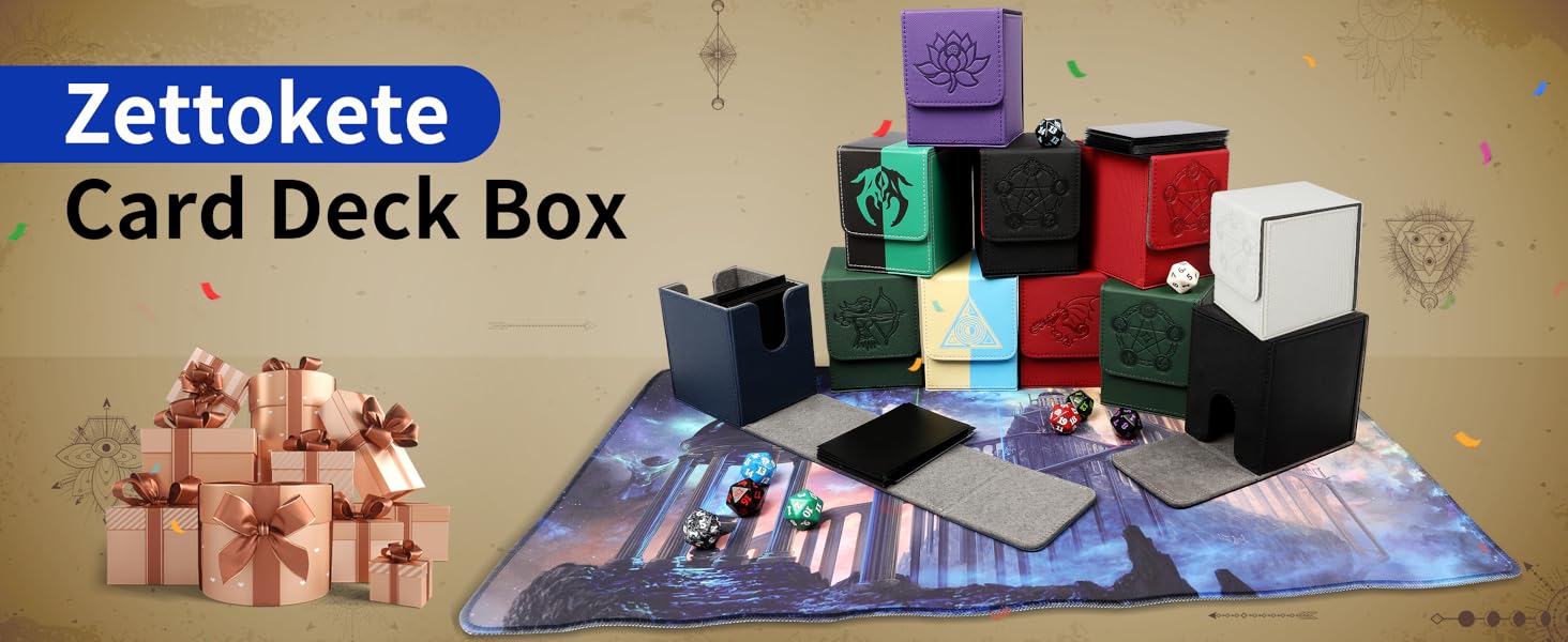 Zettokete Card Deck Box with 2 Dividers,Large Capacity