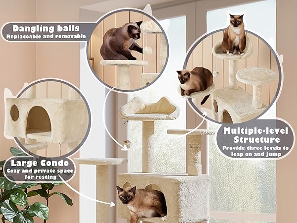 Amazon.com : Yaheetech 54in Cat Tree Tower Condo Furniture