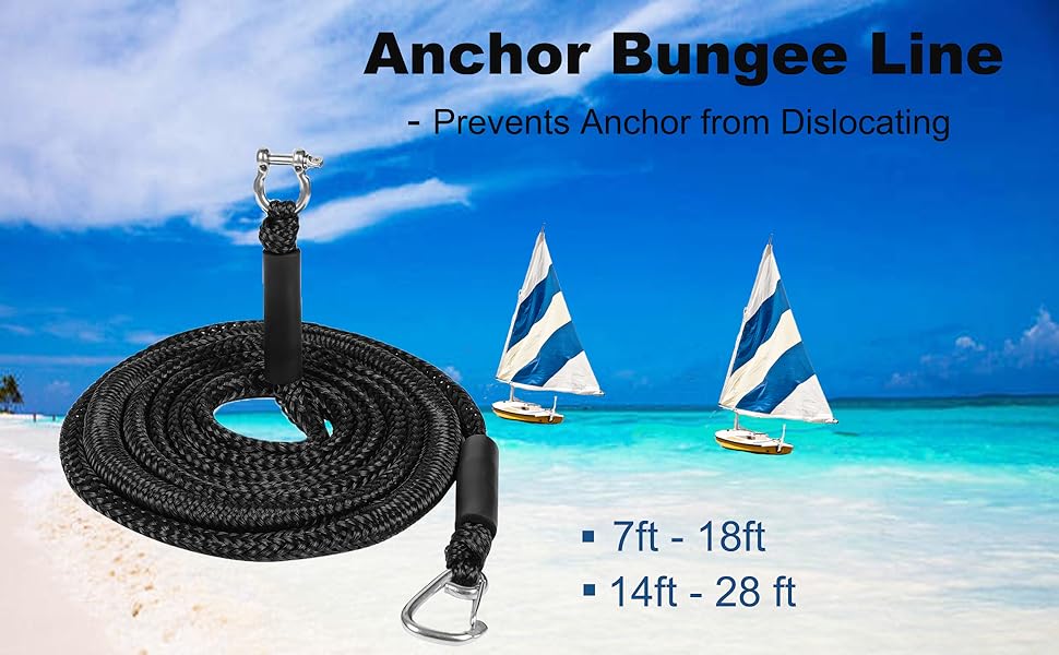 Marine Boat Bungee Anchor Line,A Great Option for Anchoring Boat At The Beach