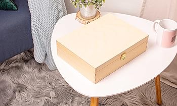 Teekiste holz mit fächern natur