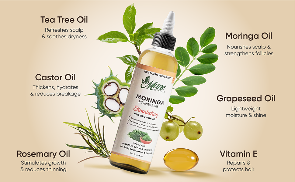 Scalp nourishing hair growth oil – natural formula to encourage stronger, longer hair.