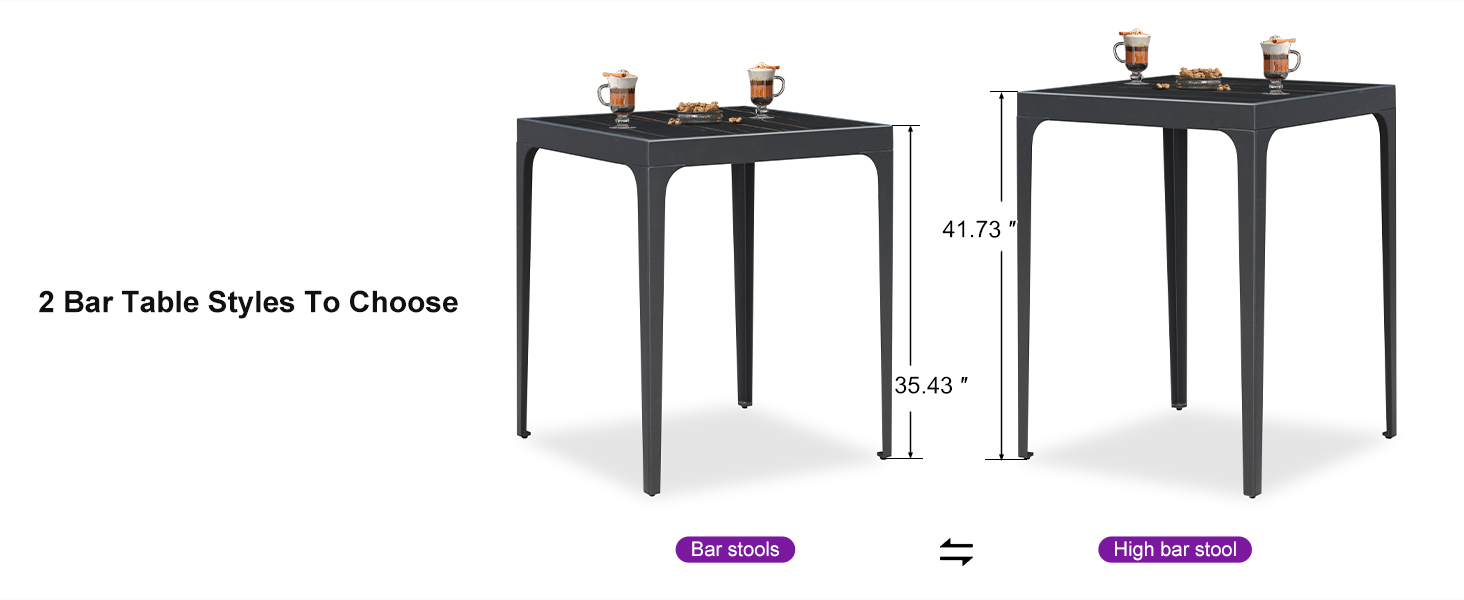 PURPLE LEAF Counter Height Table Patio Square Table Dining