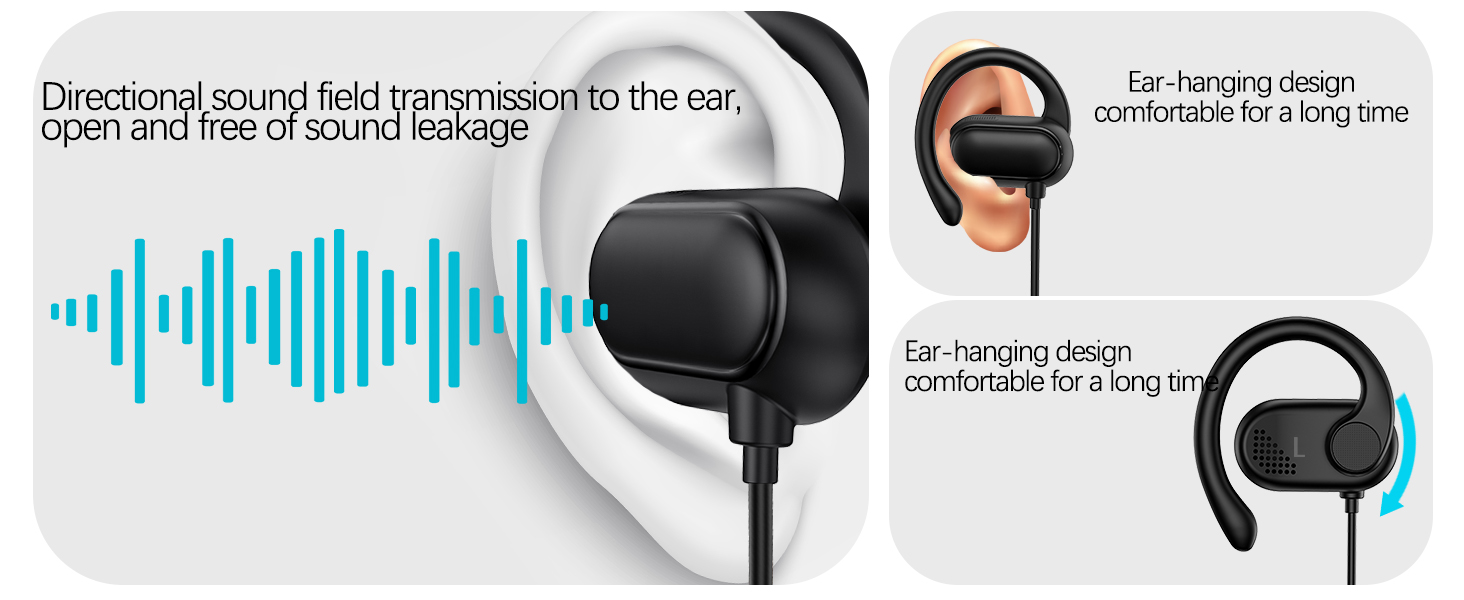 open ear headphone usb c black