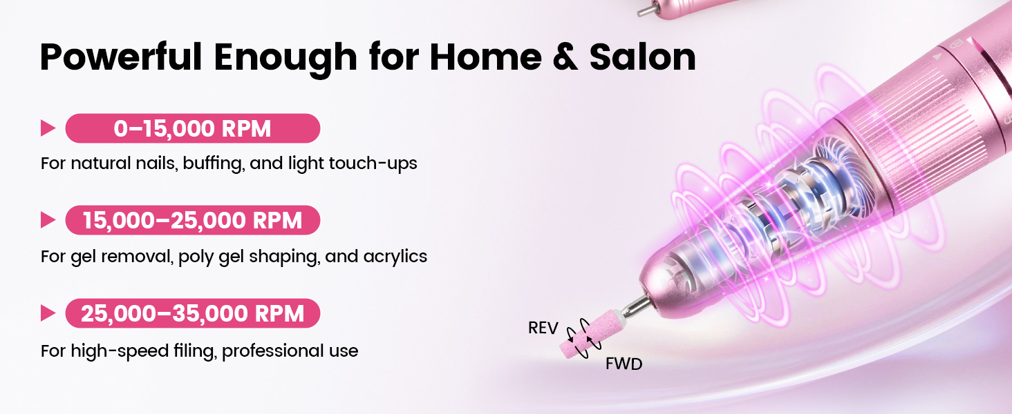 adjustable speed rechargeable nail e file