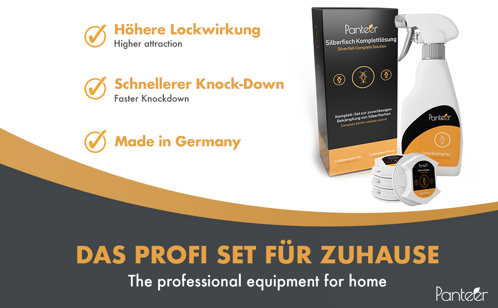 SCHÄDLINGSMASTER® Silverfish Repellent Complete Set Fight Silverfish 500 ml Silverfish