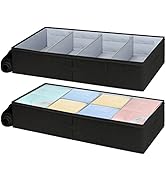 punemi UnderBed Storage, 2 Pack Under Bed Storage Containers With Adjustable Dividers, Sturdy Str...
