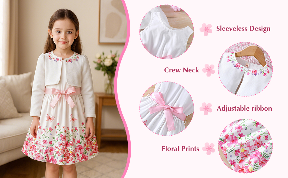 Little Girls Dress and Cardigan Sets