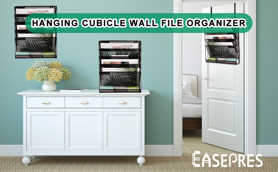EASEPRES Hanging Organizer Cubicle File Holder Wall Mount Storage