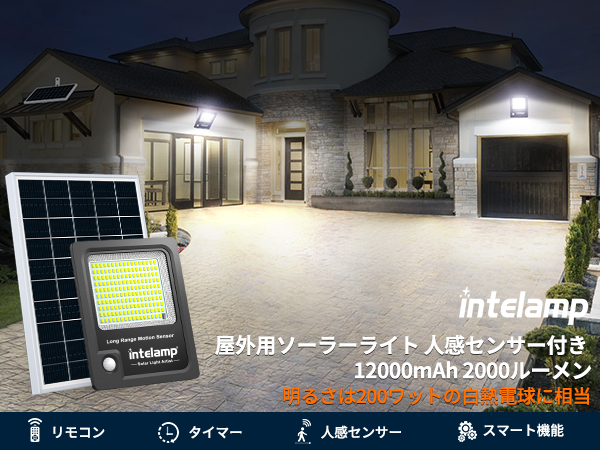 Amazon.co.jp : intelamp ソーラーライト センサー屋外 人感 LED