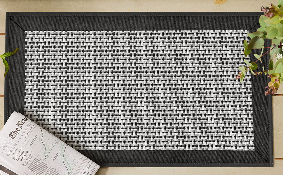 Artoid Mode Black Non Skid Kitchen Rugs and Mats Doormat