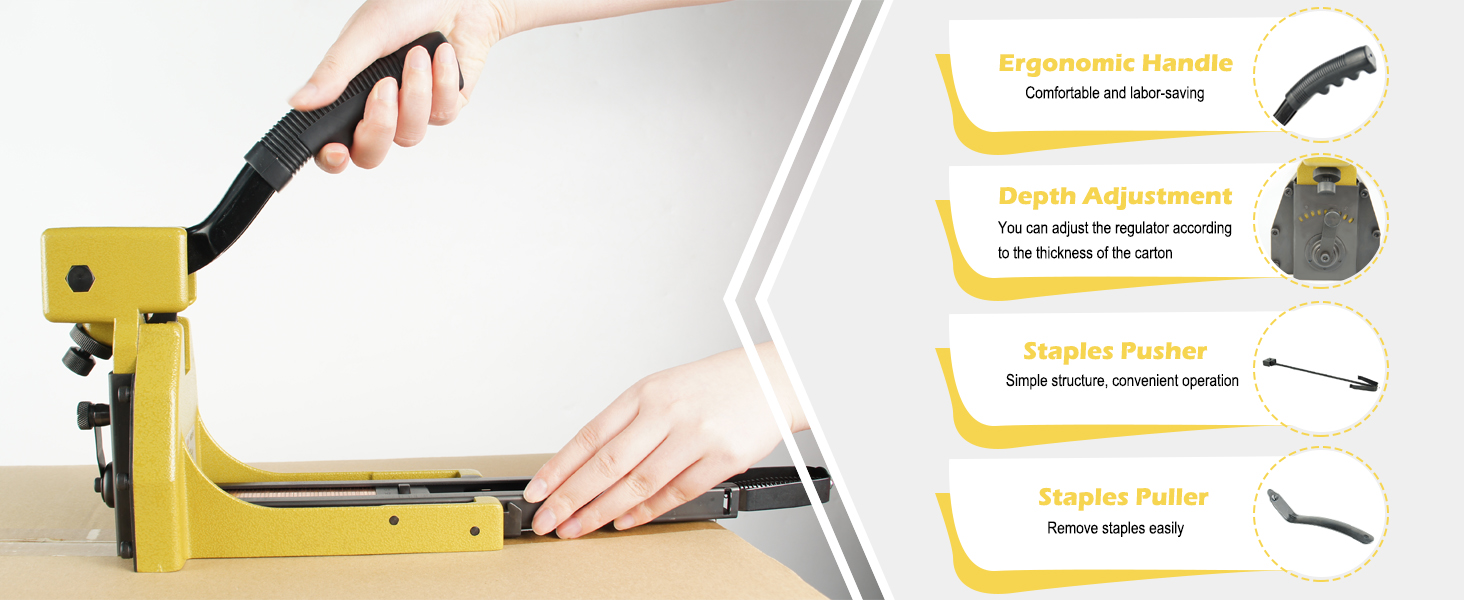 HB3515 16 Gague Manual Carton Closing Stapler 34.7mm(1 3/8") Crown