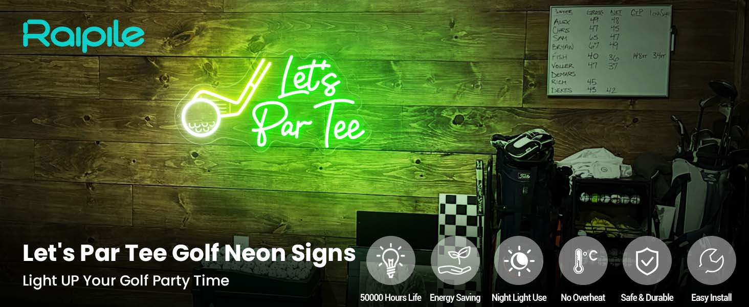 Let's Par Tee Golf Neon Signs