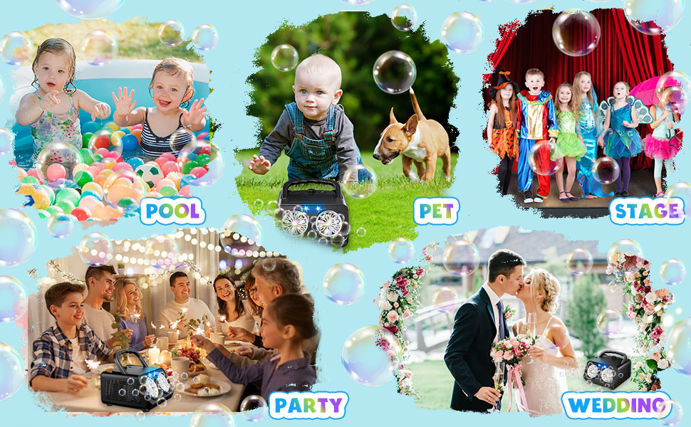 outdoor bubble machine party