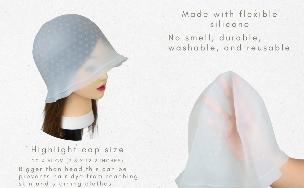 Silicone Highlight Hair Cap with Needle Professional