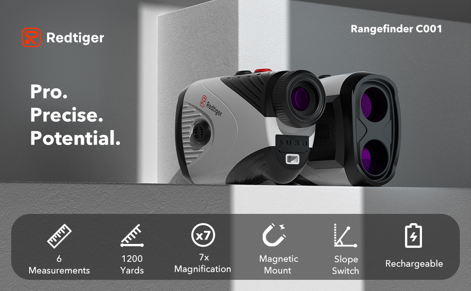 REDTIGER Golf Rangefinder,7X Magnification Laser Range Finder Golf,1200