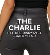 Link to the listing for Joe's Jeans Women's Black Charlie High-Rise Skinny Ankle Jean. 