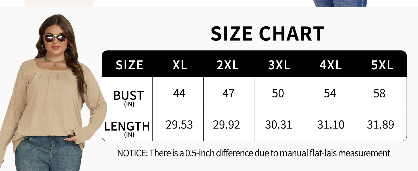 Plus size tops for women