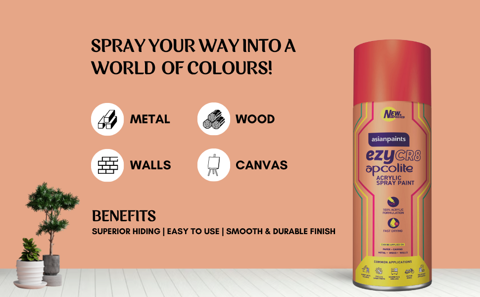 Asian Paints EzyCR8 spray paint Red