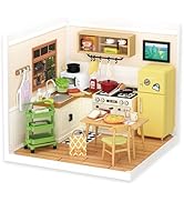 Rolife DIY Miniature Plastic House Building Set Toys Playset with LED Suitable for Mini Figures C...