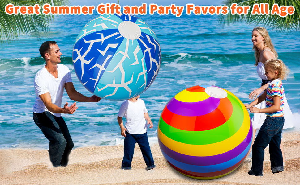 Tcvents Beach Ball 2 Pack Inflatable Sports Ball Pool Toys