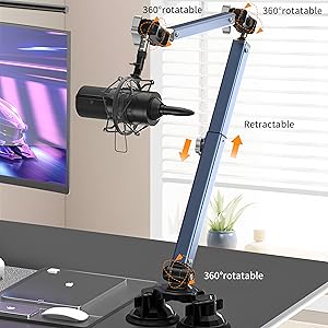 Multi-Point 360 degree adjustable flexible mic arm
