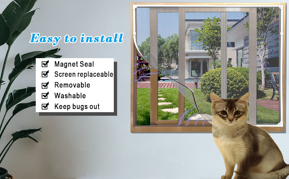 AMLOOPH Window Screen Mesh Frame Replacement Kit Flex