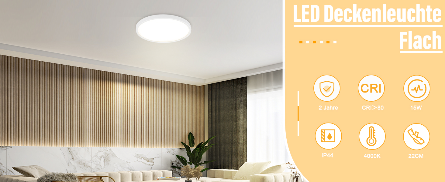 LED Deckenleuchte Flach