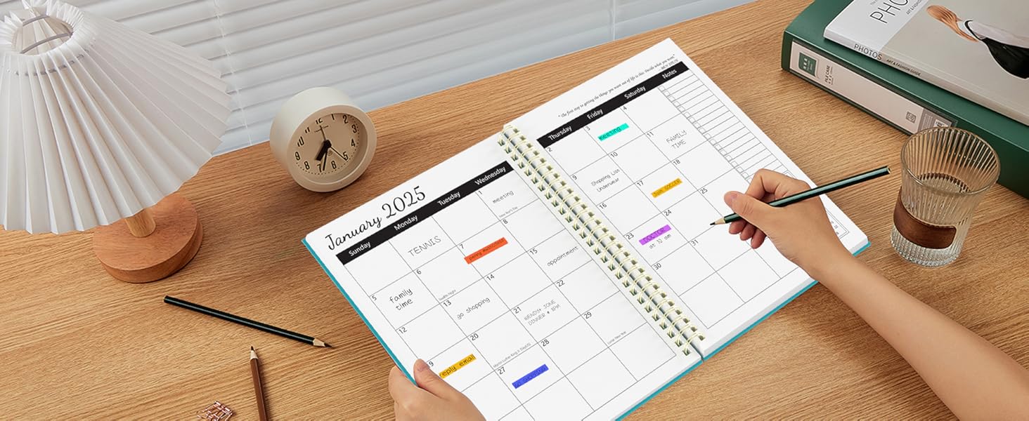 Dzhzal 20252026 Monthly Planner with Notes Pages, January 2025 to December 2026, 2 Year Monthly