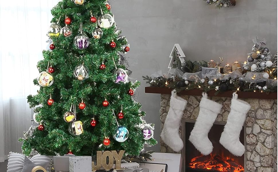 30 PCS Clear Fillable Christmas Baubles, Personalized Christmas Tree