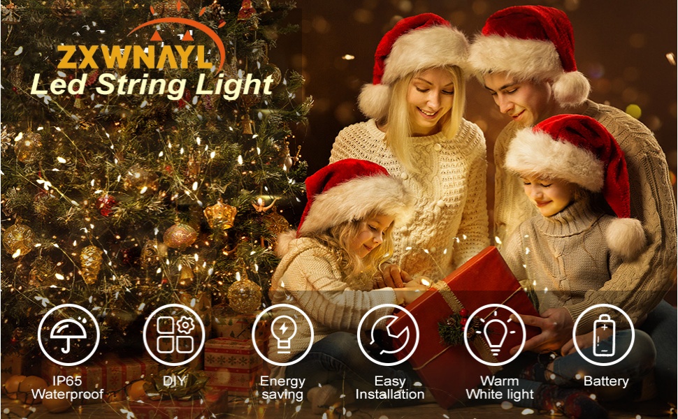 ZXWNAYL LED Copper String Fairy Lights 1 Pack Mini Battery