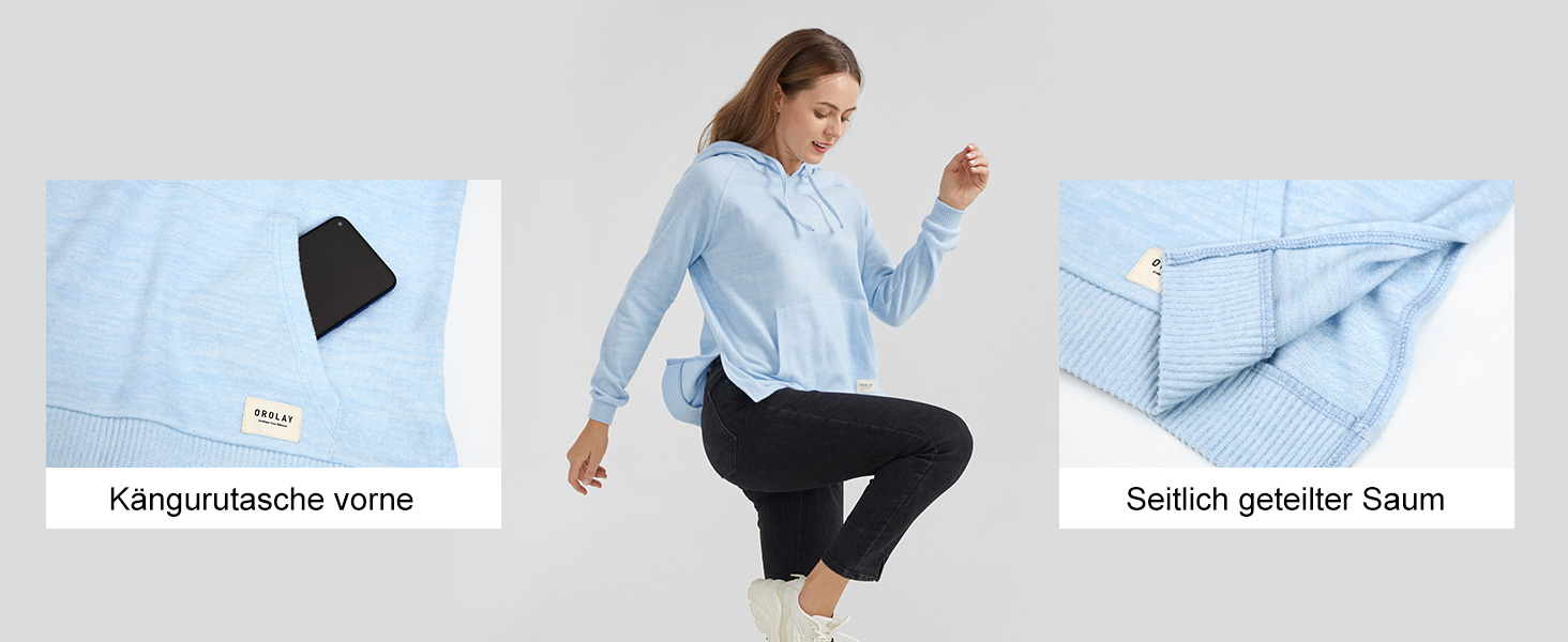 Orolay Damen Langarm Sweatshirt Kapuzenpullover für Frühling Sommer Herbst