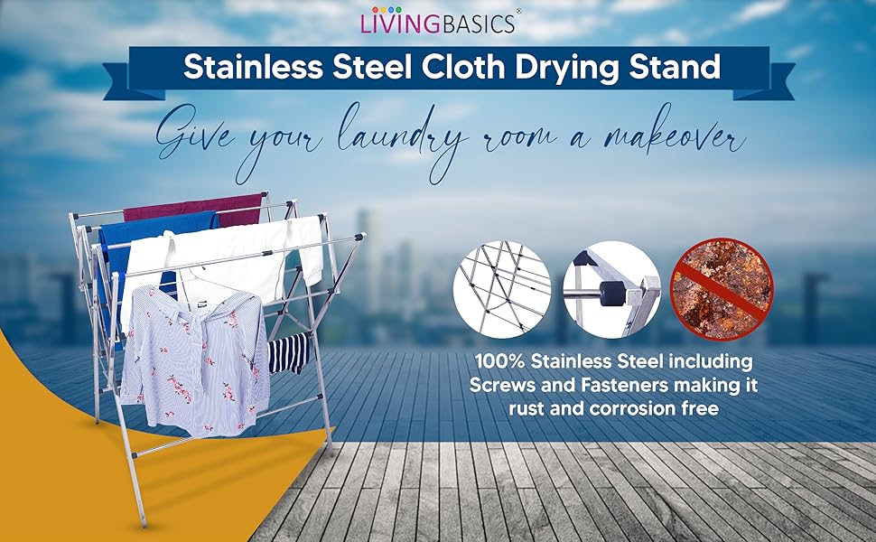 LivingBasics RustFree Stainless Steel Expandable Collapsible