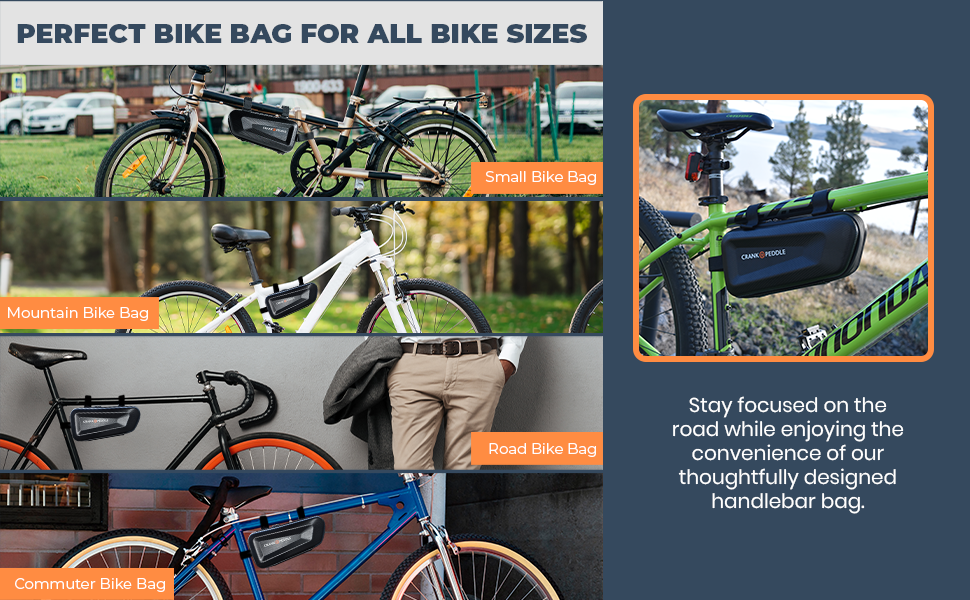 bike bag for all bike sizes small large road commuter bicycle bag triangle handlebar 