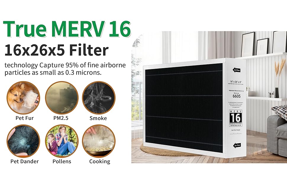 y6605 16x26x5 MERV 16 replacement filter