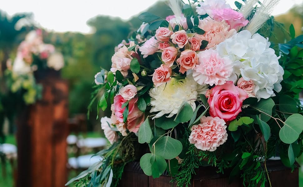 PaoriPets 10pcs Hydrangea Silk Flowers Heads with Stems