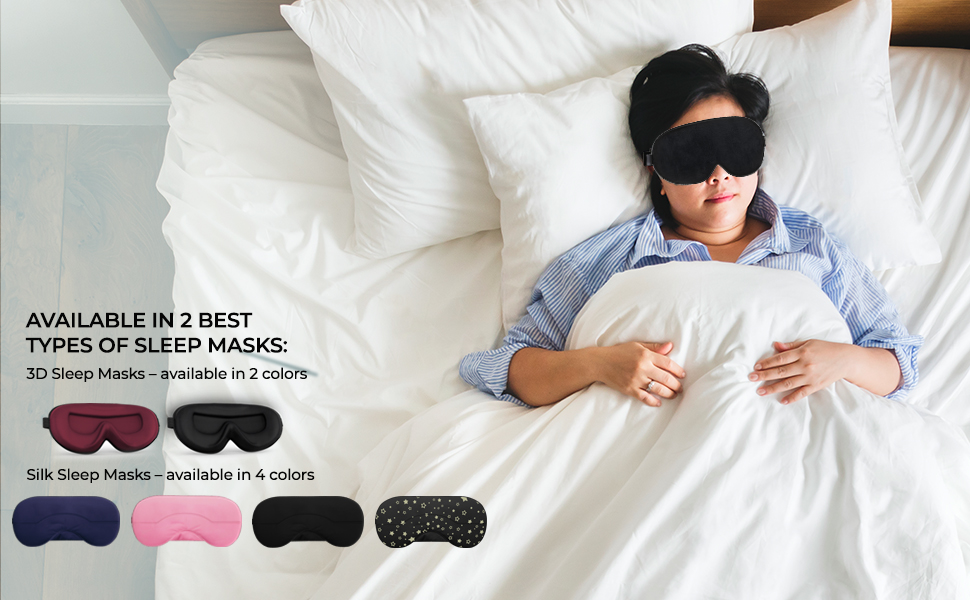 UAMAL Sleep Mask, Eye Mask,100 Blackout Sleep Masks for Women Men, Eye