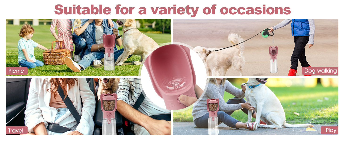 Portable Pet Water Food Dispenser for Cats Dogs